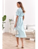 Rochie cămașă albastru deschis cu nasturi 07000 - Magazin online - Boutique